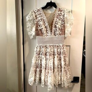 Bronx and Banco White Lace Mini Dress small